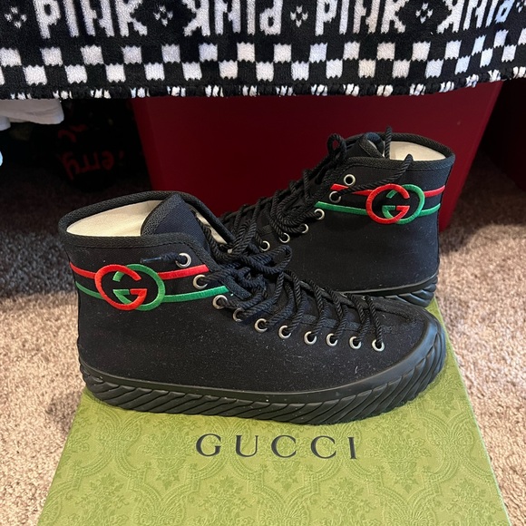 Gucci Black High-Top Sneakers with matching bag - Picture 12 of 16